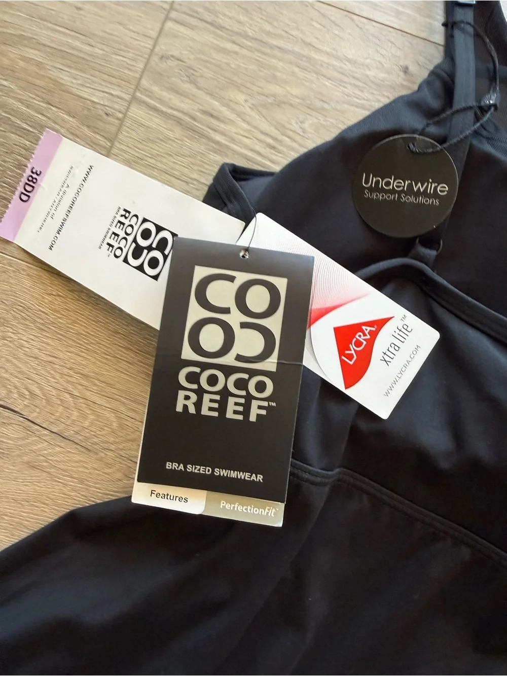 Coco Reef Black Twist-Front Tankini Swim Top - Picture 4 of 4
